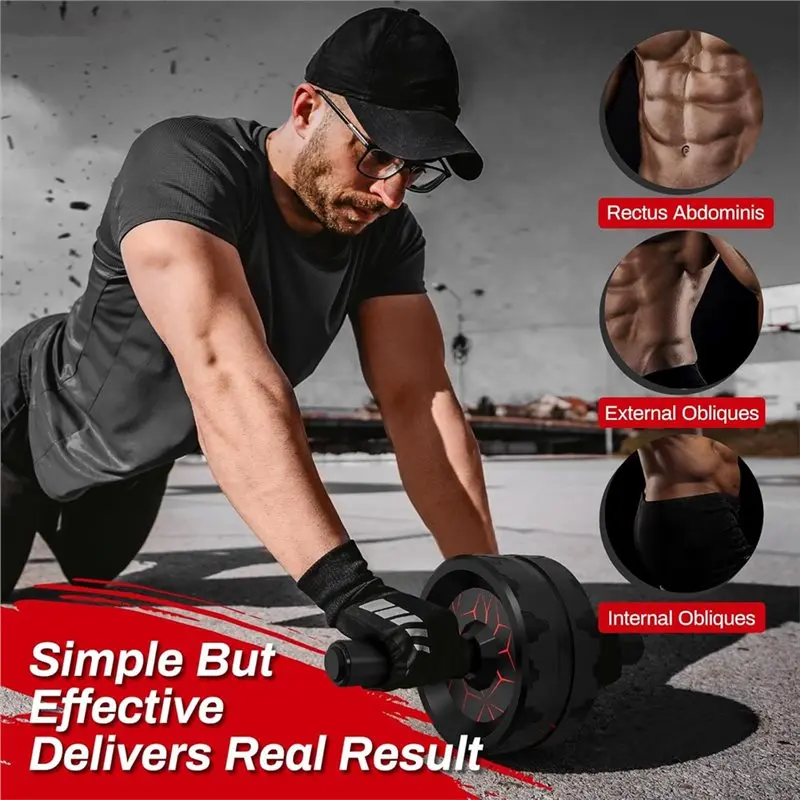 HOTB72A Core Strengthening Exercise Tool-Ab Roller Wheel For Home Gym Enhanced Stability And Comfort