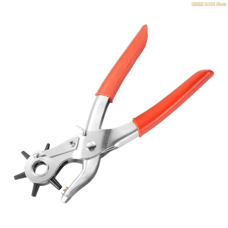 

K1AE Revolving Plier Leather Hole Set for Belts Watch Bands Straps Dogs