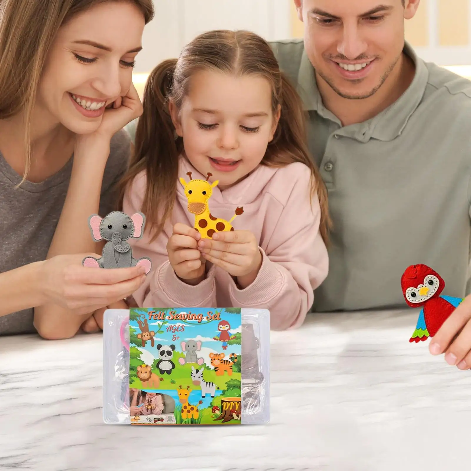 Vilten knutselset Cartoon ornament 3D vilten dierenknutselset voor slaapkamer Studio woonkamer feestklas jongens meisjes tieners