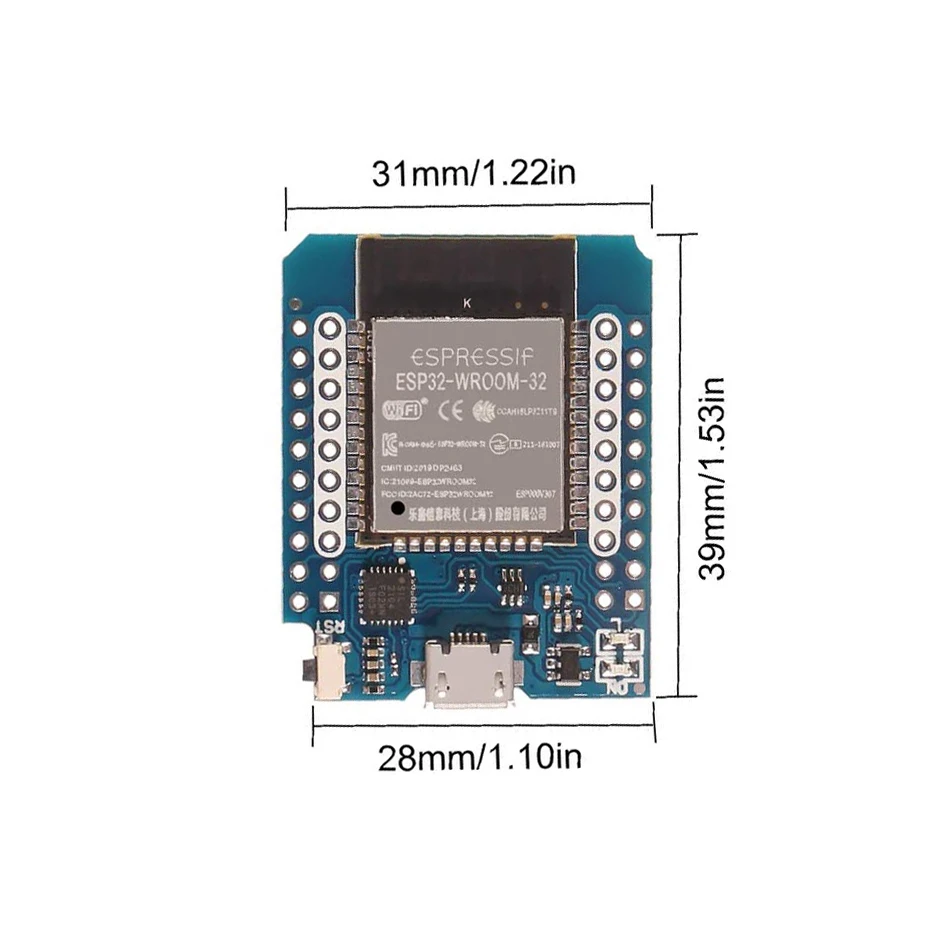 6pcs D1 Mini NodeMCU ESP32 ESP-WROOM-32 WLAN WiFi Bluetooth Development Board 5V Compatible with Arduino