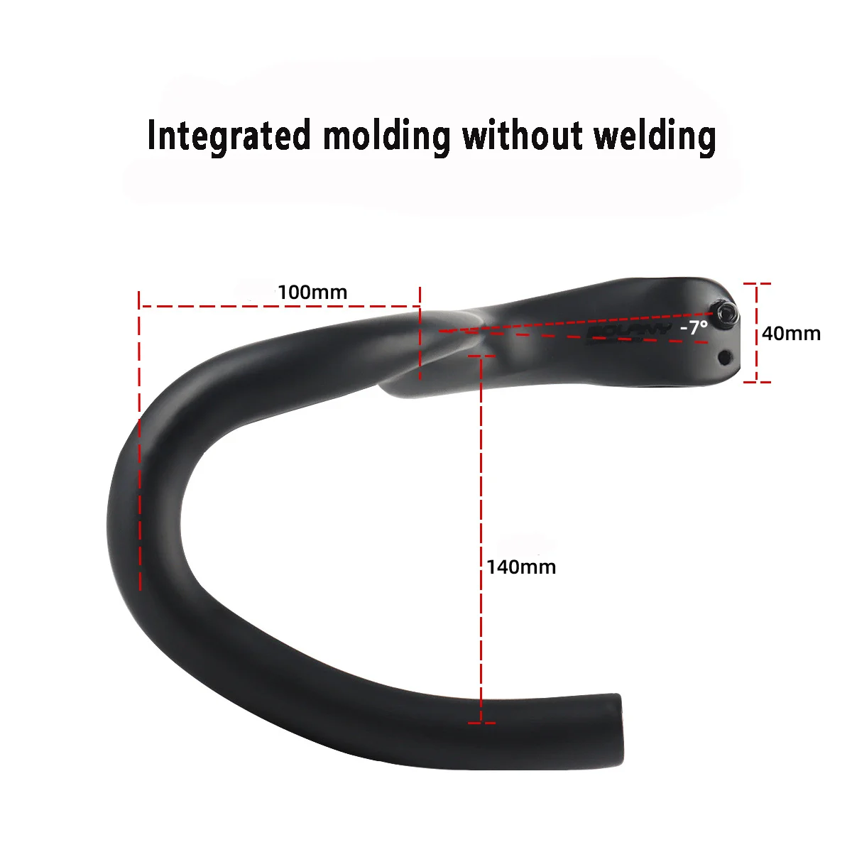 Road Integrated Bend Handle, Aluminum Alloy, Integrated Molding, Bicycle Handlebar, 420mm * 90mm * 28.6mm