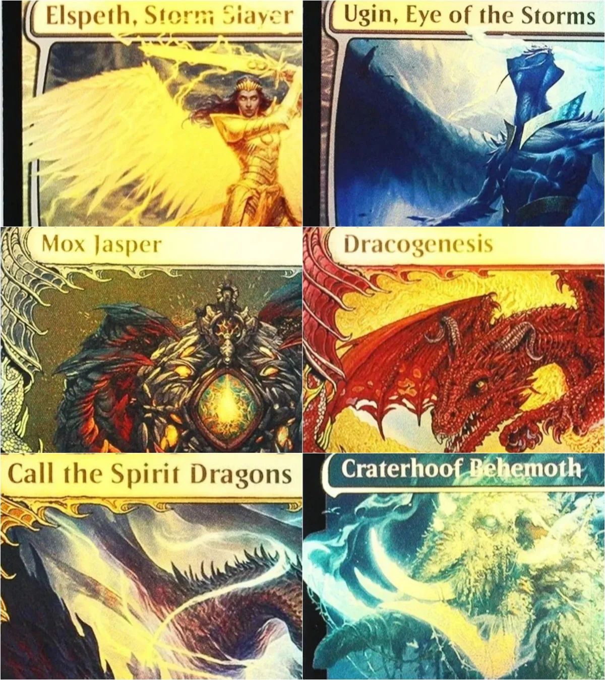 رقائق معدنية [Elspeth، Storm Slayer/Dracogenesis/Mox Jasper] بطاقات الوكيل السحرية لوحة تجميع عالية الجودة لعب بطاقات التداول