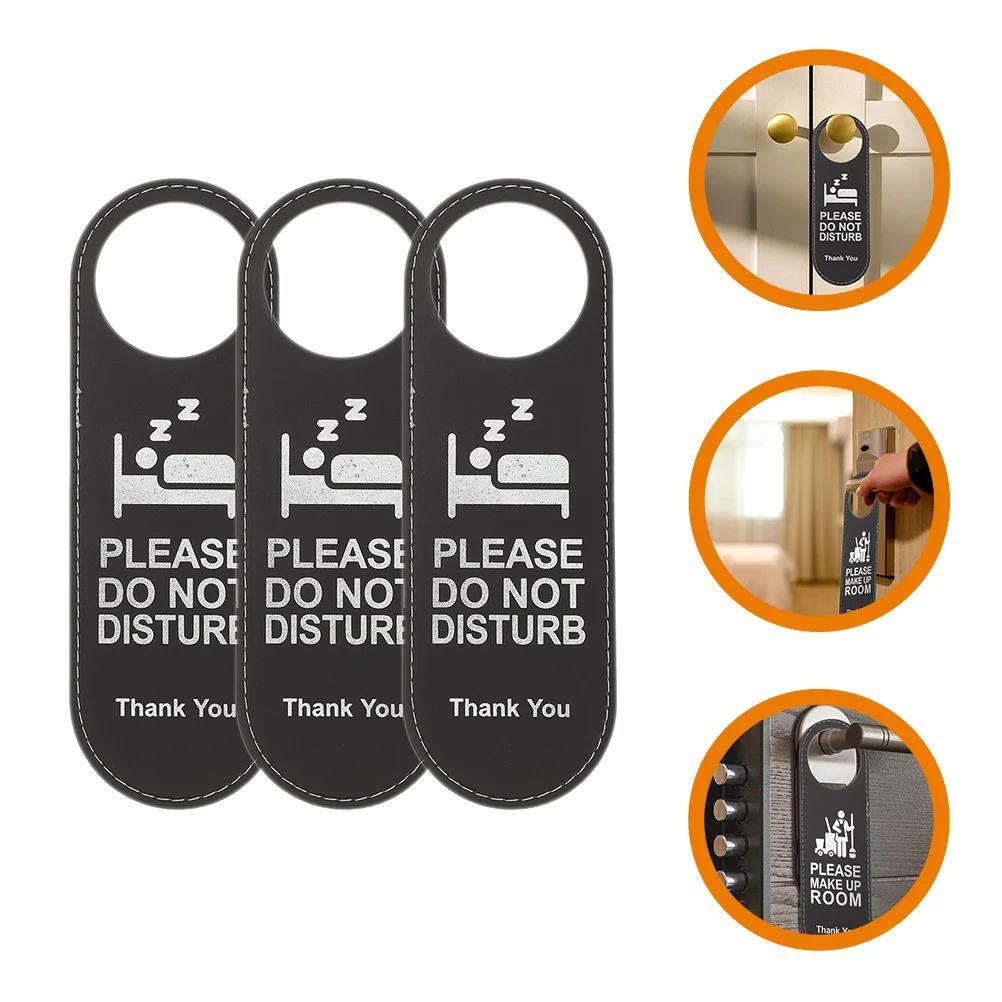 3 Pcs Vacant Occupied Door Sign Hotel Hangers Double Side The Office Sleeping Not Disturb