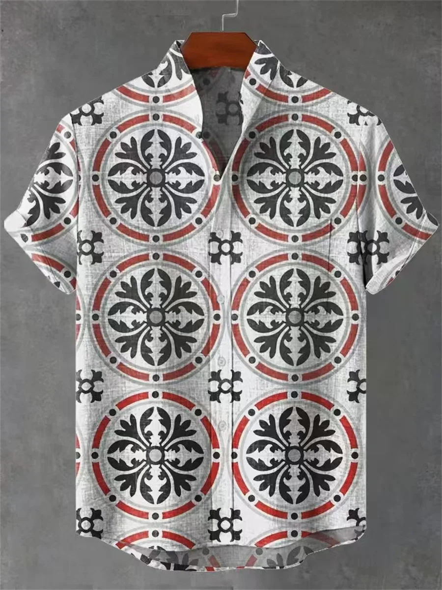 

2025 Men's Short Sleeve Shirt Summer Vintage New Linen Shirt Men's Short Sleeve Casual Comfortable Top Streetwear Quick-dry Shir