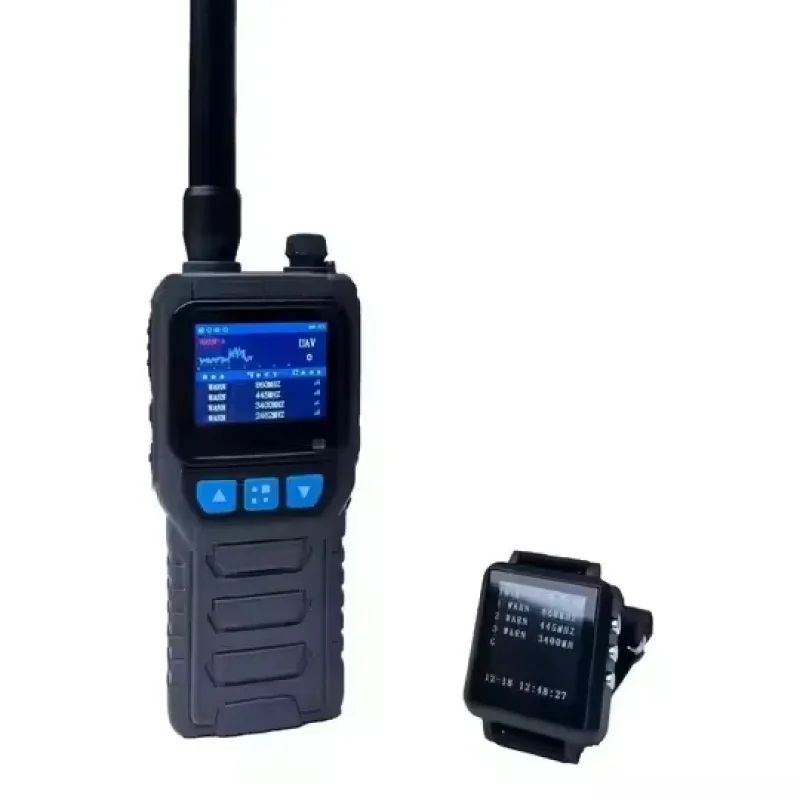 

Handheld Security Alarm System Detector with Wristband Watch Shields Remote Control Sound & Light Detection