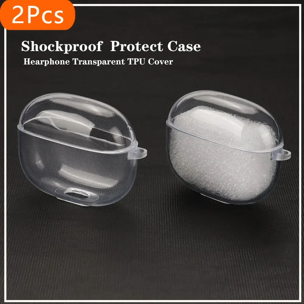 2 шт. силиконовый чехол из ТПУ для QCY T20/Ailypods/HT05/MeloBuds ANC/T17/T18, прозрачный чехол для наушников, противоударный защитный чехол