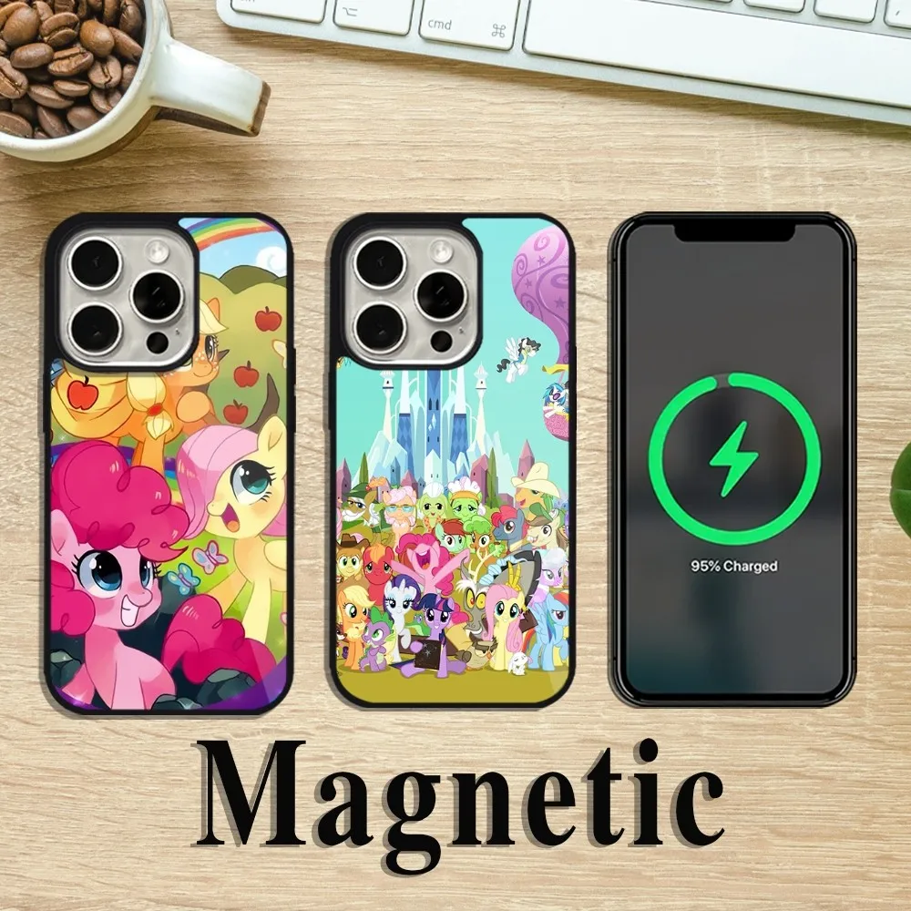 M-My Little A-Animation P-Pony Phone Case For iPhone 11 12 13 14 15 Pro Max Plus Magsafe Magnetic Wireless Charging