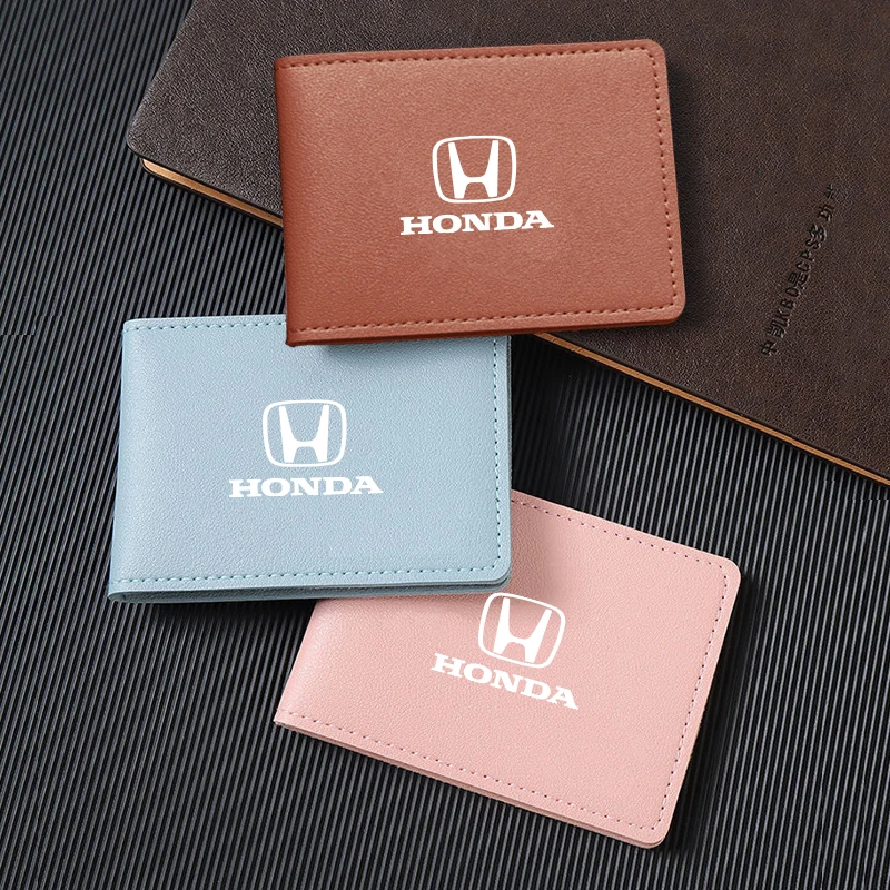 Car Driver License Cover Ultra-Thin Leather Card Clip Bag For Honda Civic Fit Jazz Accord Pilot CRV Odyssey Passport City HRV