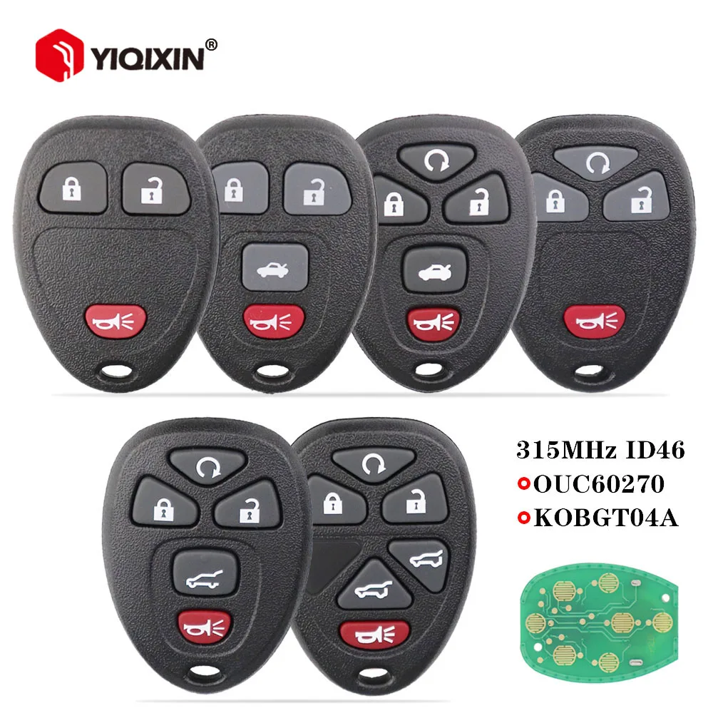 YIQIXIN 315Mhz Remote Key For Chevrolet Avalanche Tahoe Traverse GMC Acadia Yukon XL For Cadillac 2007-2014 OUC60270/KOBGT04A