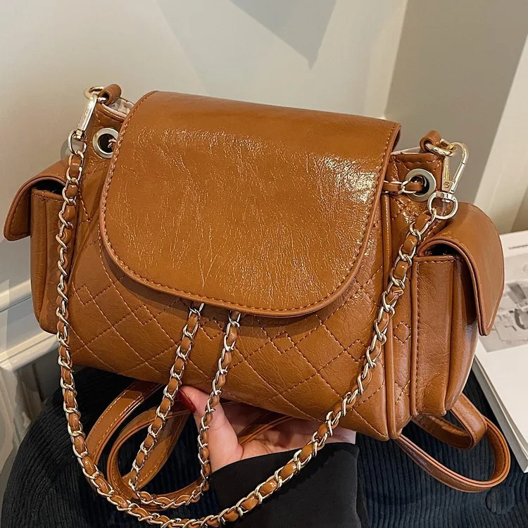Plecak Niche Design 2025, Torba na ramię z łańcuszkiem, Luksusowa damska torba crossbody na dzień i na noc, Minimalistyczna torba typu tote, Teksturowana torba sling