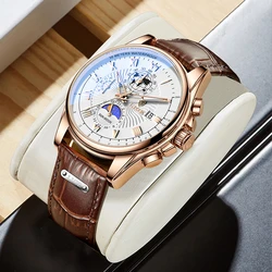 LIGE Fashion Automatic Date Mens Watches Top Brand Luxury Male Clock Chronograph Sports Men Quartz Wrist Watch Relogio Masculino