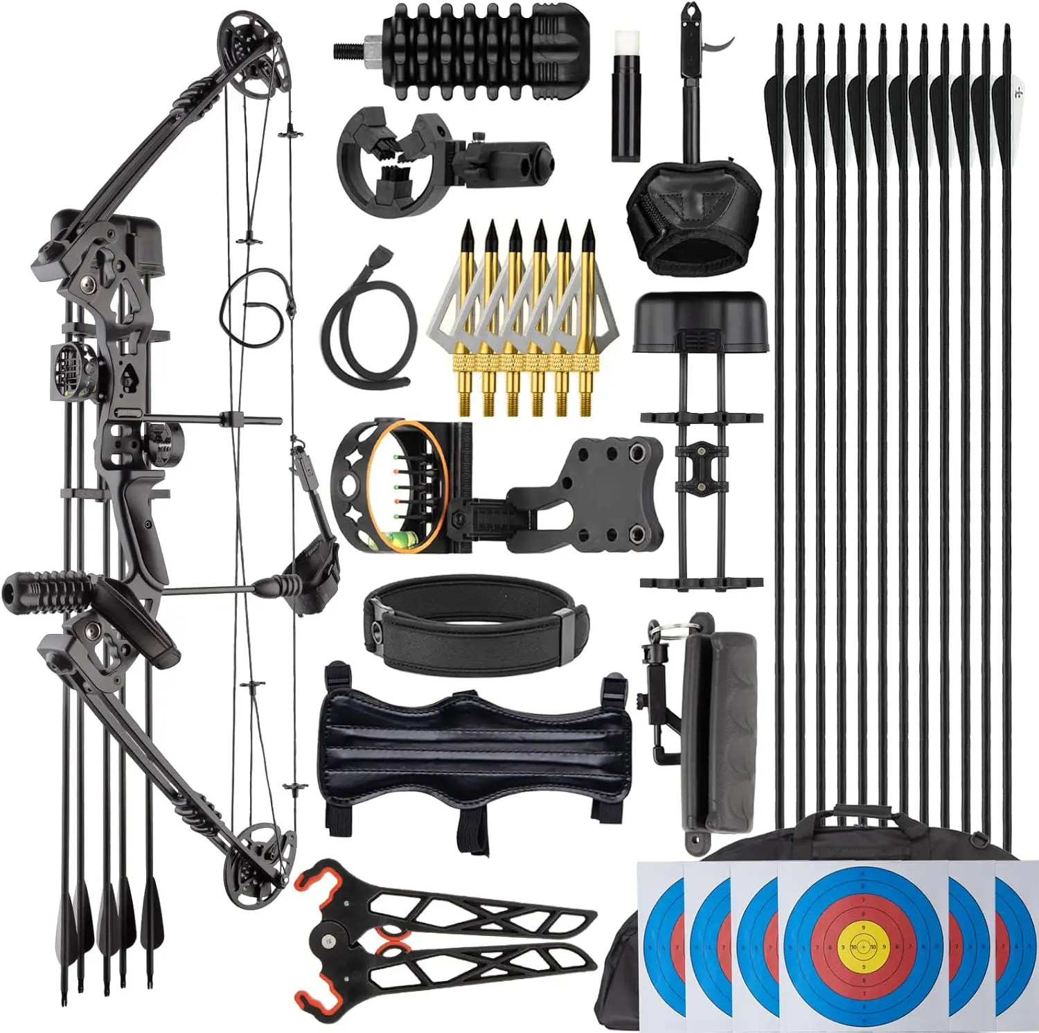 Adult Beginner Archery Bow and Arrow Set with 30-55 Lbs Draw Weight, 24