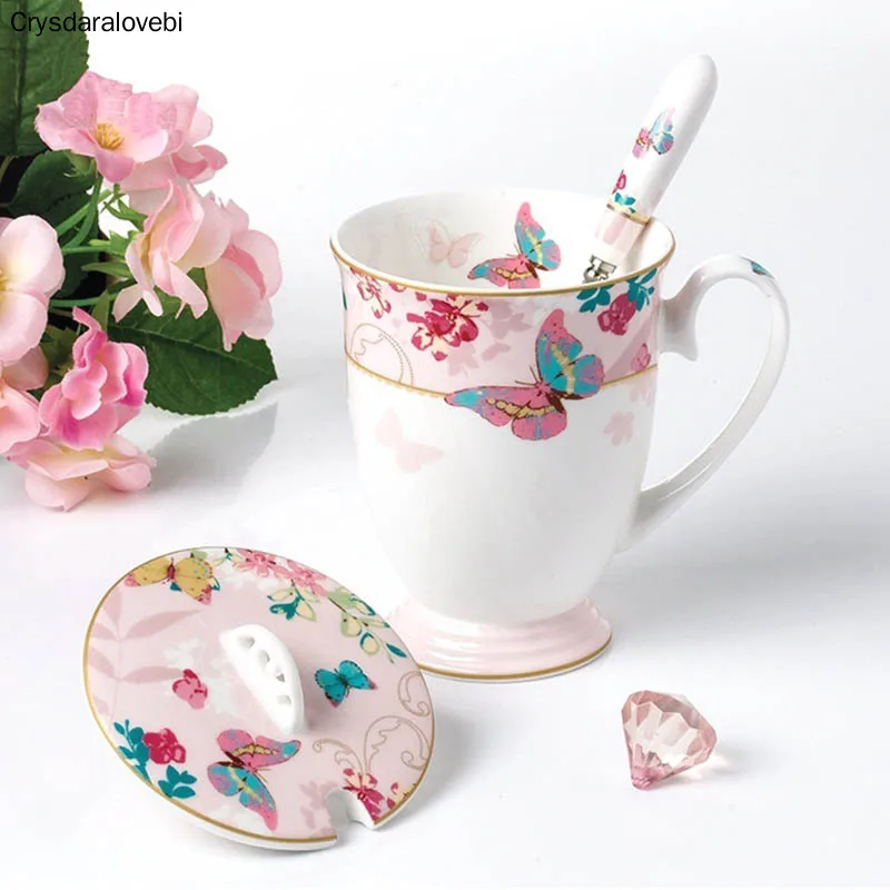 High Grade Bone Porcelain Tea Cups 330ml Ceramic Coffee Mug