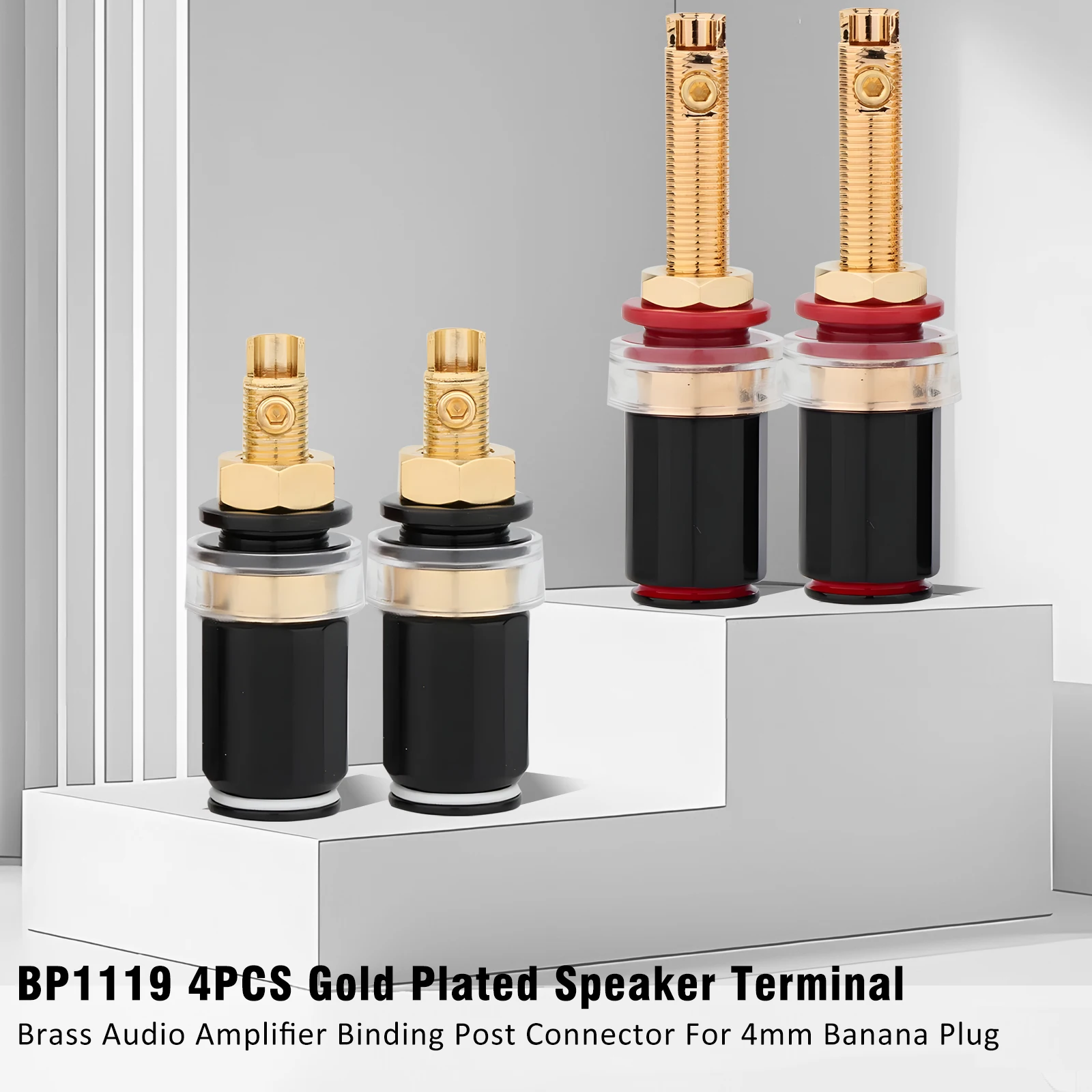 

Hi-End BP1102/1103/1104/1105 Rhodium/Gold Plated Long or Short Binding Post HIFI Amplifier Speaker Terminal Binding Post Sockets