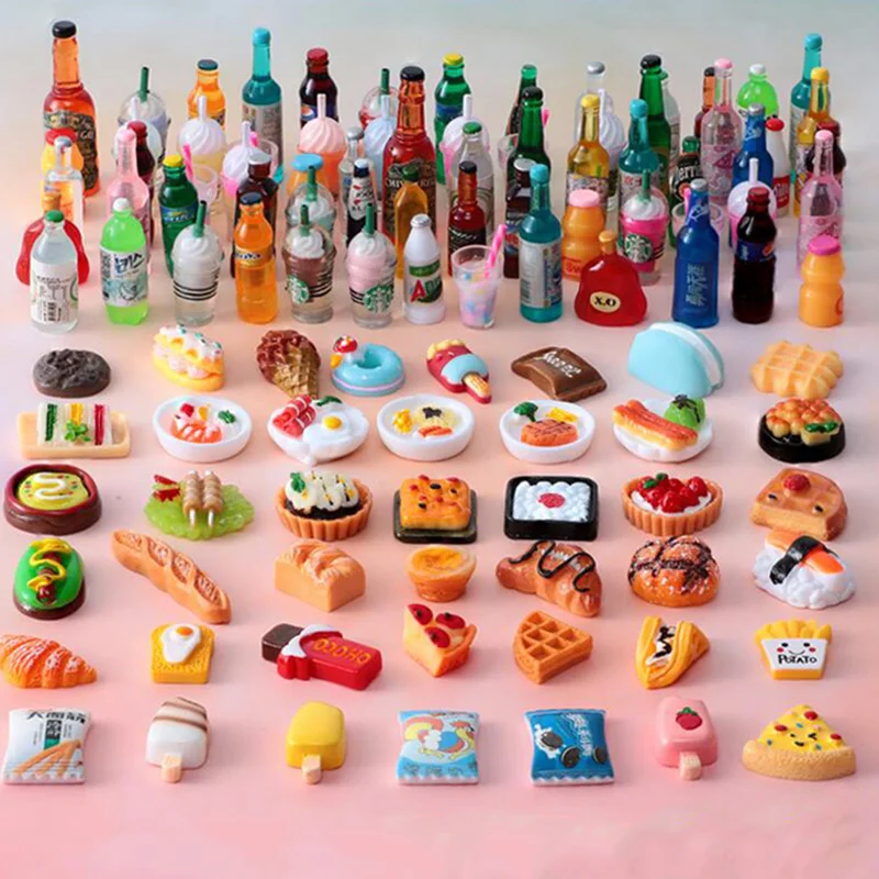 2023 New Miniature Dollhouse Supermarket Food Snacks Ice Cream, Wink Drink for Blyth Barbiees BJD Doll Resin Accessories