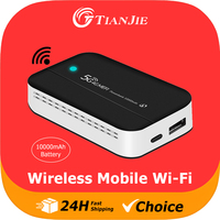 TIANJIE PW100 4G LTE Portable Wifi Hotspot Router with 10000mAh Power Bank,150Mbps High-Speed WiFi,Mobile Wireless Mifi Rout