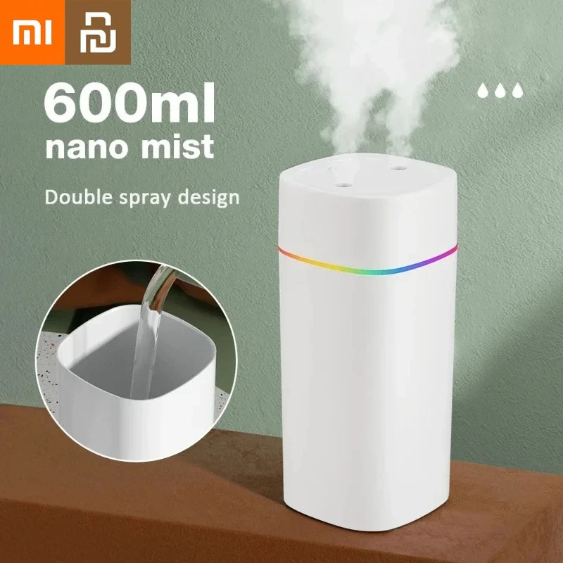 

Xiaomi Youpin Air Humidifier Double Spray Port Essential Oil Aromatherapy Humidifier Mute Atomizer Colorful Lights Humidifier Mi
