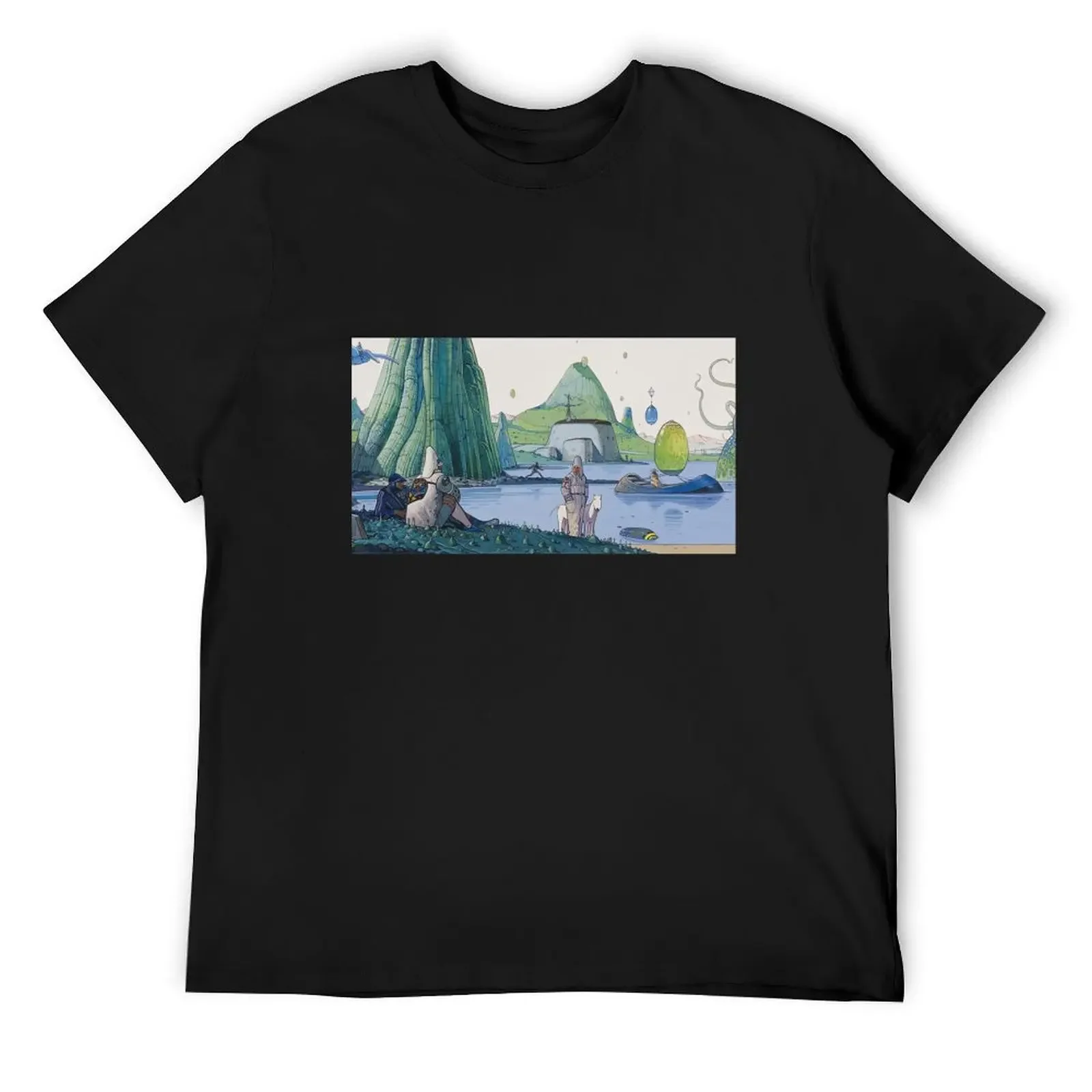 Moebius Landscape T-Shirt anime hippie clothes mens t shirts pack