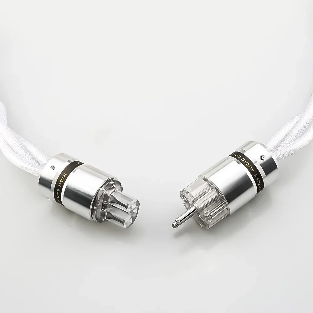 HIFI Power cable US/EU AC Audiophile audio amplifier DAC filter Schuko Power Cord Made of 3 OCC 5N OCC Silver plated