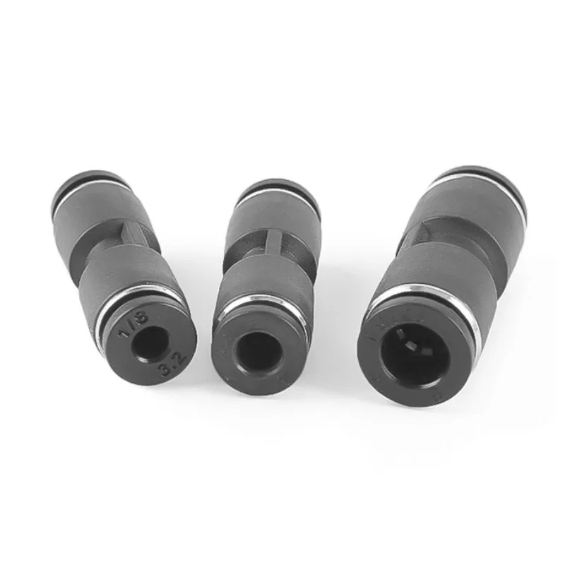 1-10Pcs Zwart Mini Pneumatische Montage Pu/Pv/Py/Pe Plastic Slang Snelkoppeling Buis connector Air Pijp Gezamenlijke Door 3Mm 4Mm 6Mm