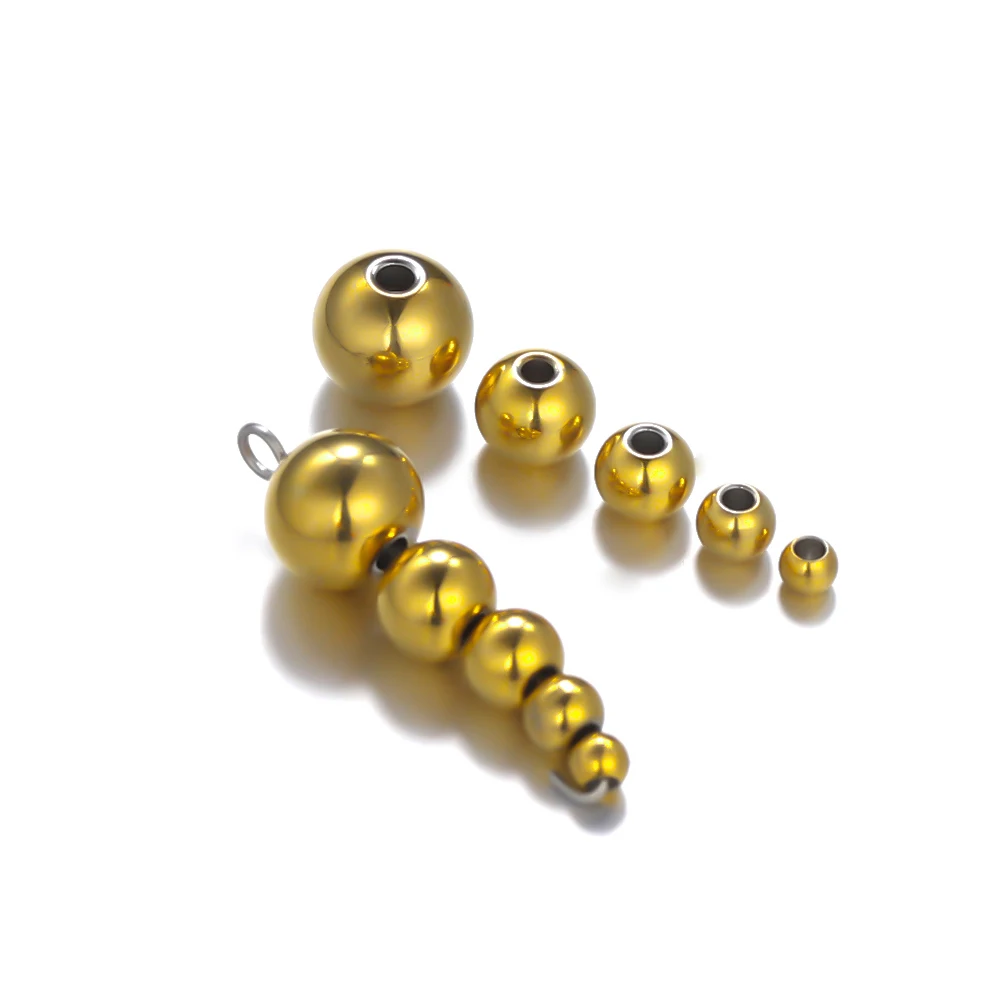 3mm 4mm 6mm 8mm Edelstahl Roségoldfarben Schwarze Zwischenperlen Charm Lose Perlen DIY Armbandperlen für Schmuckherstellung – Detail 5