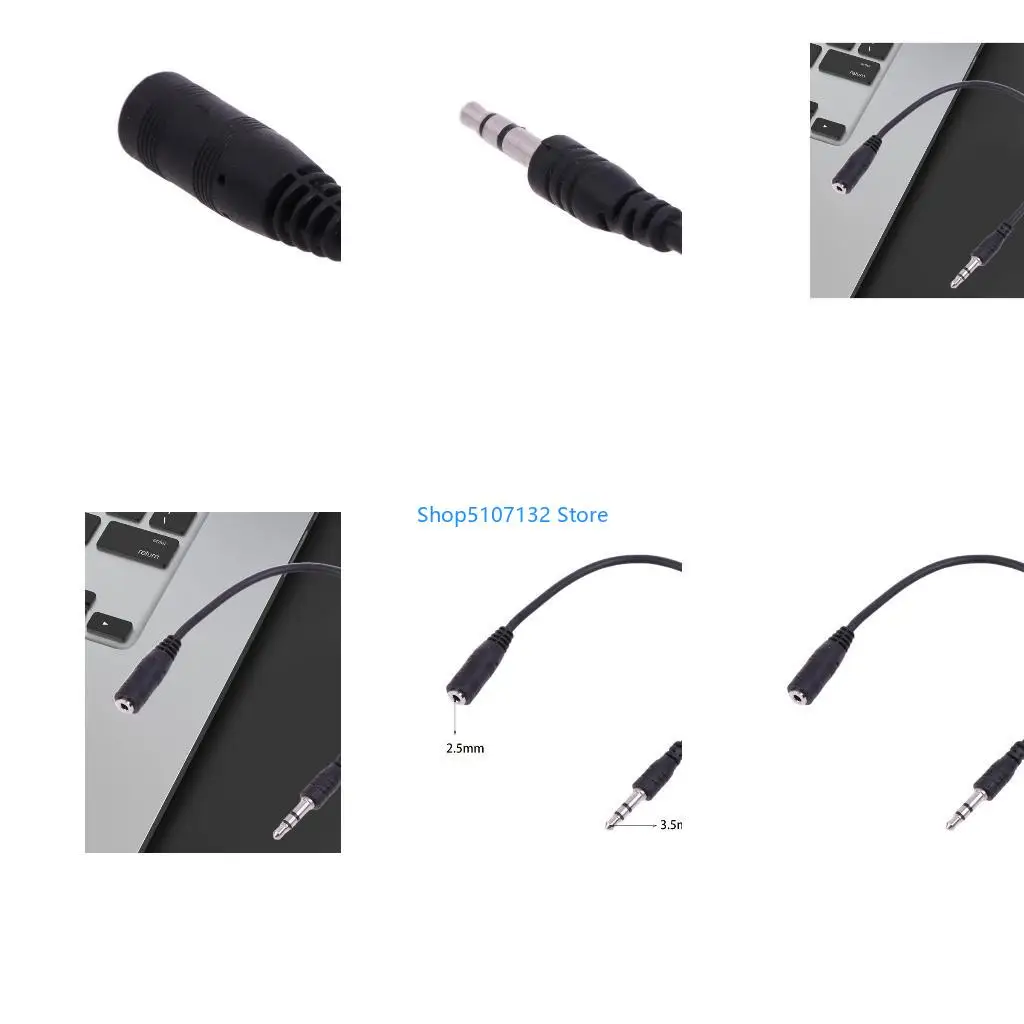 87HD 2.5mm Female to 3.5mm(1/8 inch) Male Stereo Adapter for Latest Smartphones Tablets PCs Laptops