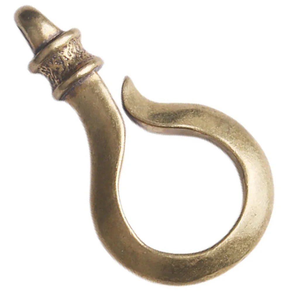 1pc Brass Keychain Hook Pendant Wallet Belt Clip  Vintage Style Metal Keychain Hook Keyring Jewelry Pendant 5.5x3 Cm