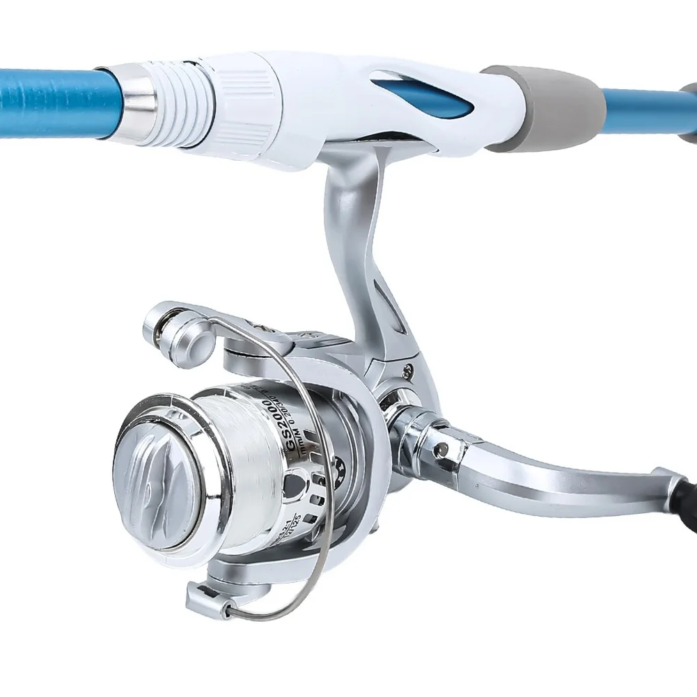 Blue White 1.8M Fishing Rod Reel For Combo Includes Tackle Box 145cm Carry Bag for Beginners and Experienced Anglers