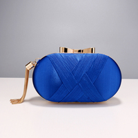 Criss Cross Fashion Evening Bags Woman Tassel Metal Day Clutch Mixed Lady Party Handbags Satin Wedding Bridal Purse