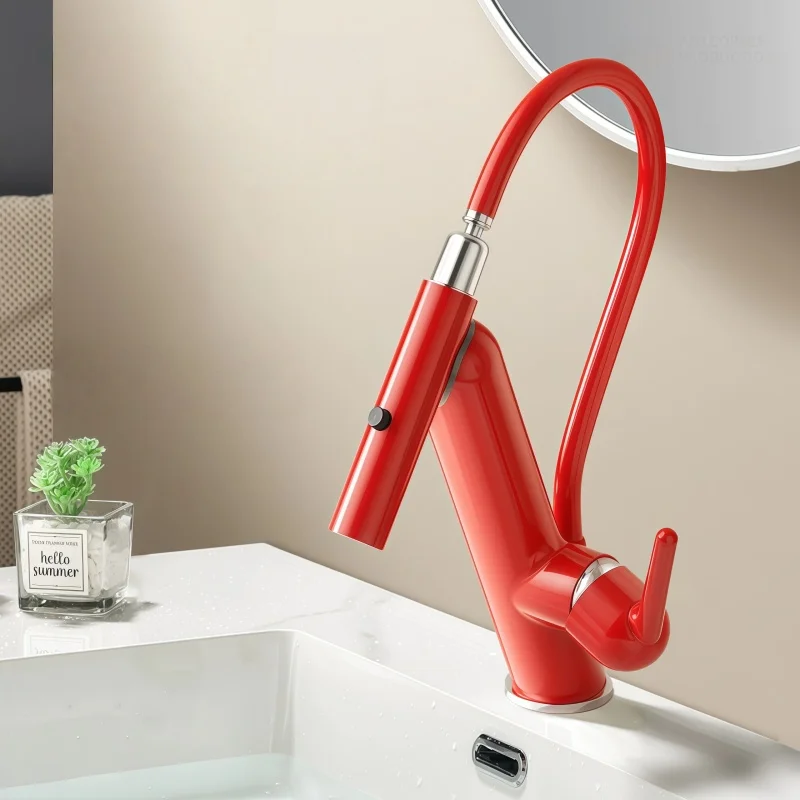 Magnetic Reset Bathroom Washbasin Faucet, Hot and Cold Universal Faucet for Bathroom Cabinet, Multi-Functional Household Use