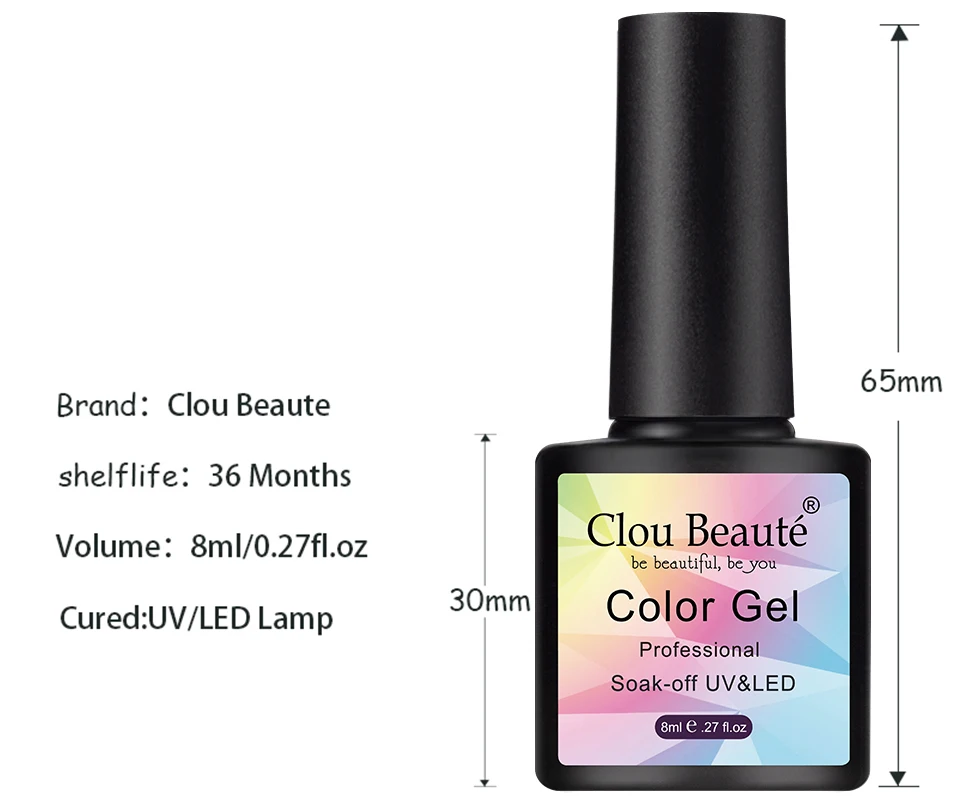 Clou Beaute Gel Nagellak Vernis Semi Permanente Base Top Coat Uv Gel Varnish Lakiery Hybrydowe Nail Lijm Nail Art lak 8Ml