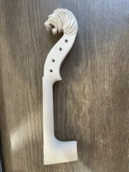 Master Level Hand-Carved White 4/4 Violin Head Neck,Smooth Comfortable Maple Carving Lion Head,Violin DIY Replacement Parts