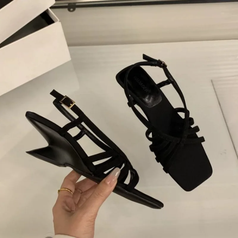 Women Sandals Sexy High Heels Shoes Square Toe Elegant Heeled Slippers Summer 2026 Pumps New Flip Flop Party Dress Ladies Slides view 3