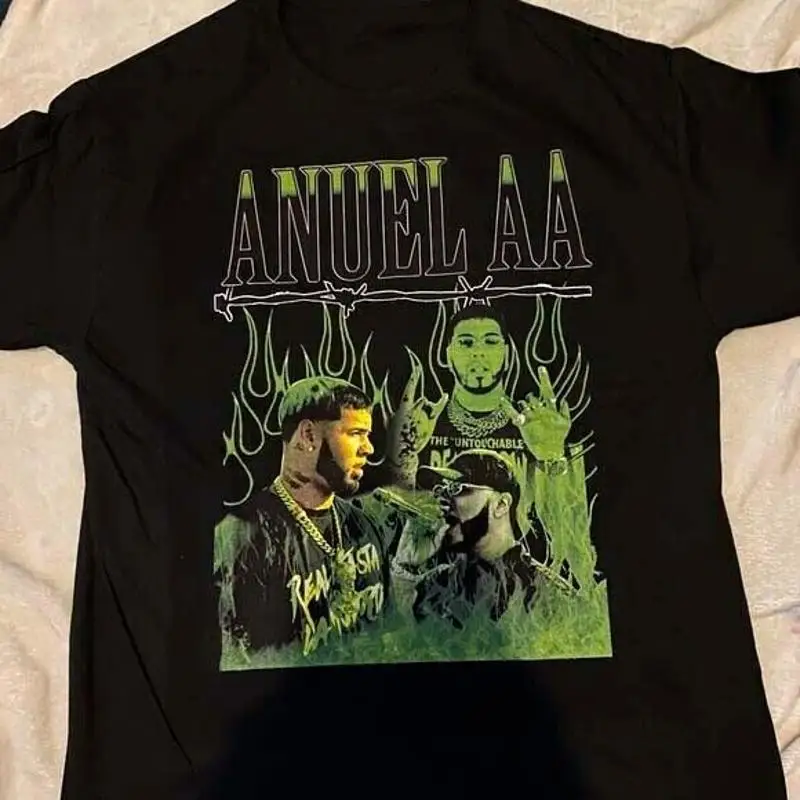 

Anuel AA Hip Hop T shirt Black Cotton all sizes S to 5Xl ZL185