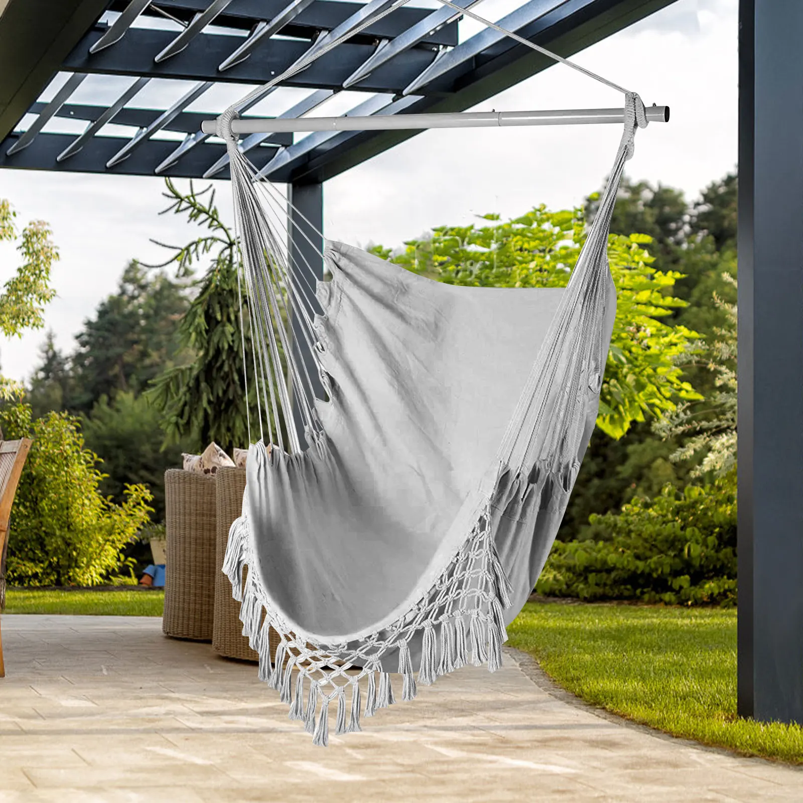 Portable Home Garden Hanging Tassel Hammock Chair Outdoor Indoor Dormitory Swing Chair Camping Hiking Traveling hotsale