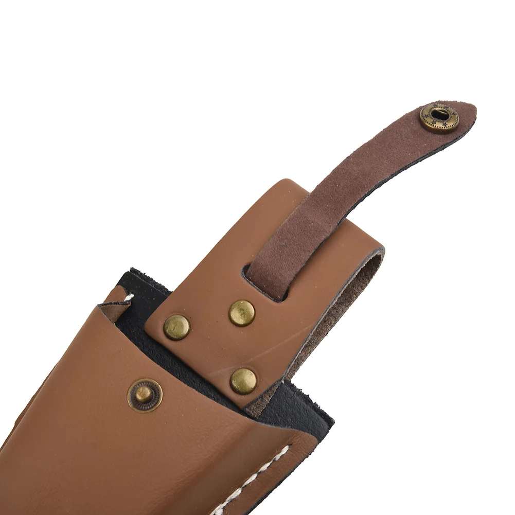 Useful Light Precision Pouch Case Pruning Scissor Tool Bag Leather Material Storage Tool Bag Leather Light-Brown Hot