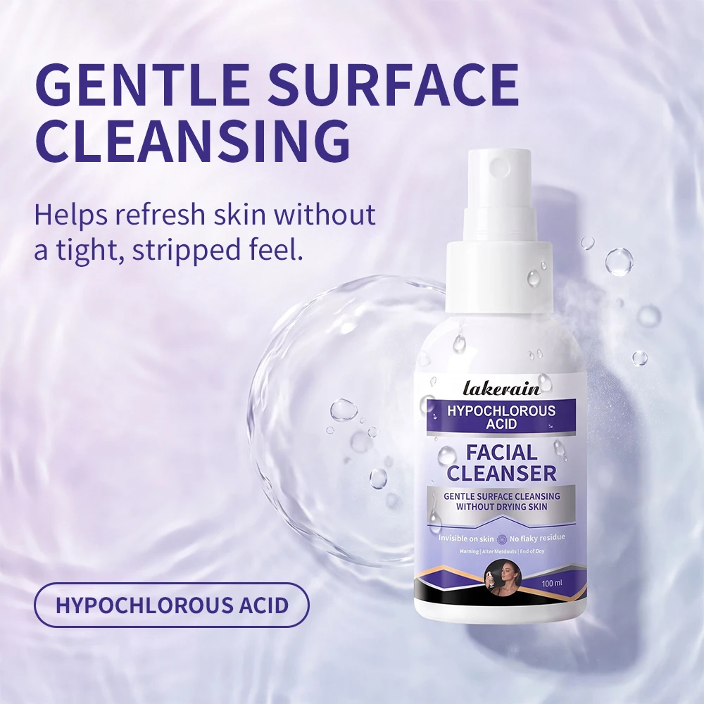 Lakerain Facial Cleansing Spray Reduce Redness Improve Rough Skin Condition Safety Formula Hypochlorous Acid Facial Clean Spray