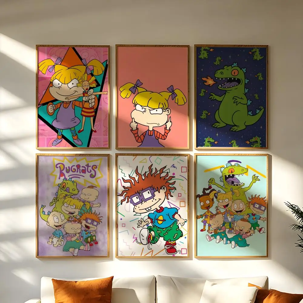 Cartoon R-Rugrats Poster  Poster HD Home Decor Sticky Wall Waterproof Home Living Room Bar Aesthetic Decor
