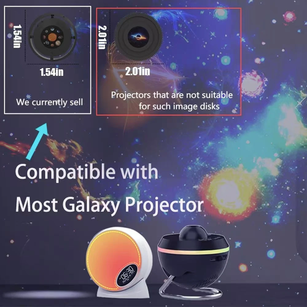 Galaxy Star Projector Nachtlampje Schijven Realistisch Galaxy Patroon Filmschijven 4K HD Lichtschijven - 6-pack (Projector niet inbegrepen)