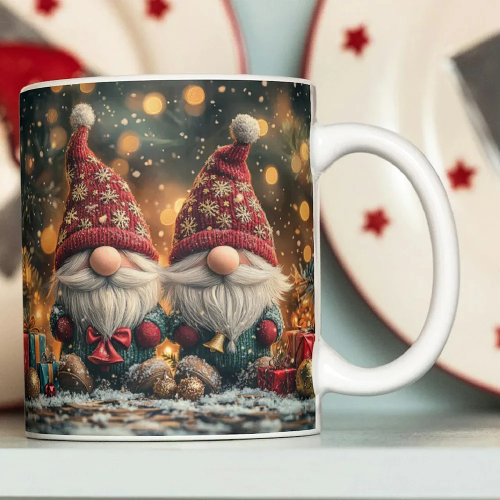 New Products in November, Christmas Theme, Santa Claus, Snowman, Pancake Man, Penguin, Squirrel Pattern Ceramic Cup