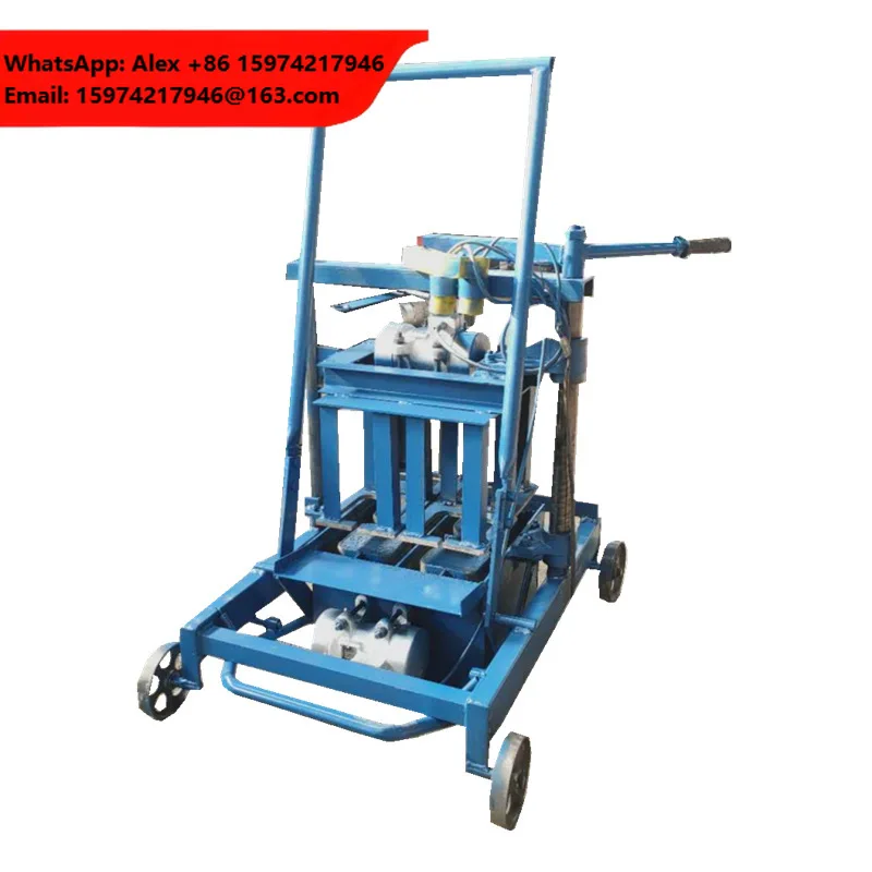 Small Direct Push One-Time Molding Brick Machine Porous Hollow Cement Block Molder With Motor For Concrete Raw Material
