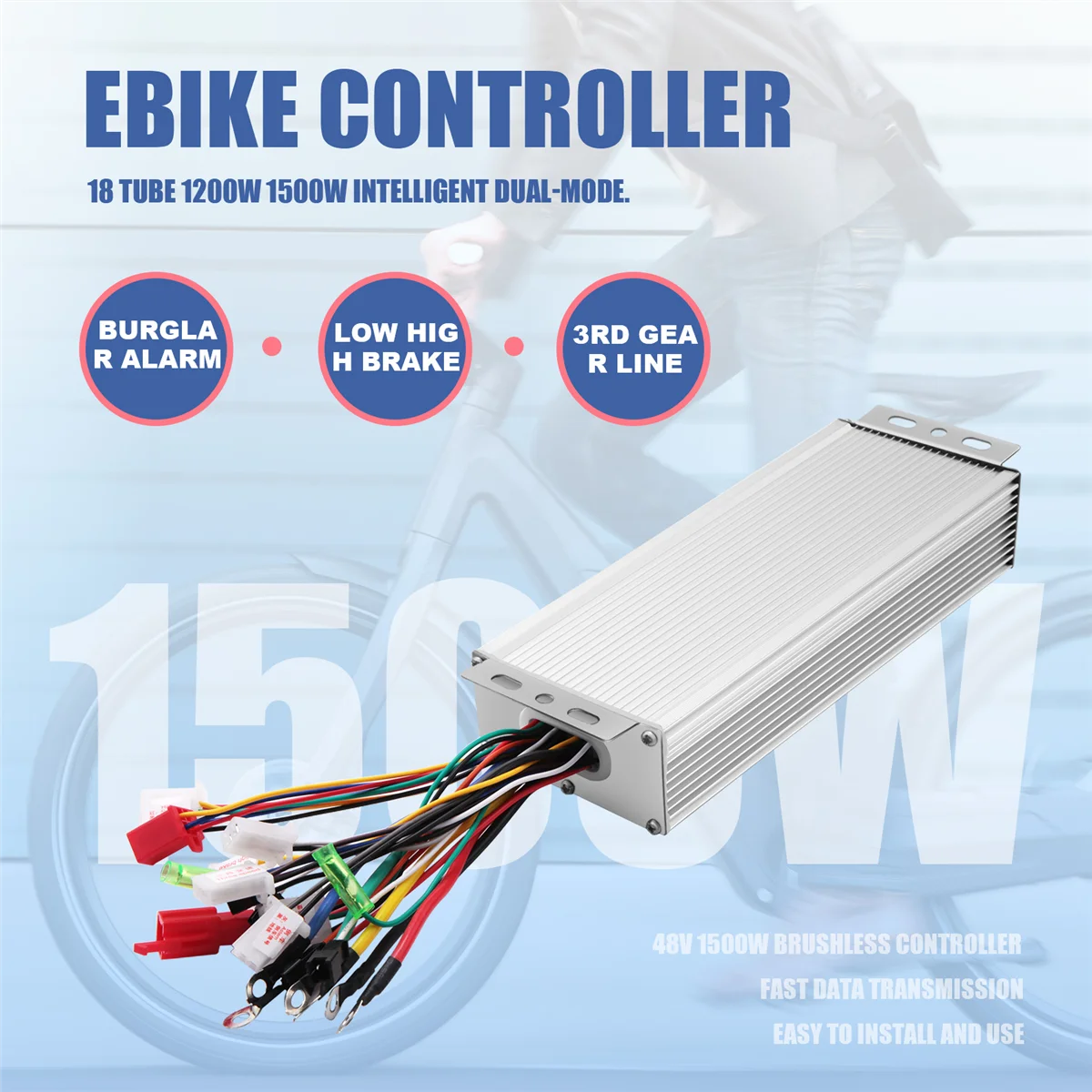 48V 60V 64V 72V 1200W 1500W 18 Tubes Brushless Controller/Ebike Controller/Motor Controller for Electric Bicycle/Scooter