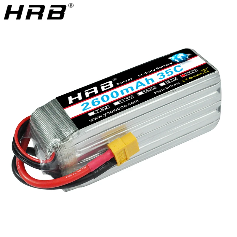 HRB 6S 2600mah Lipo Batterie 22,2V 35C XT60 Für RC FPV Flugzeuge Drone Racing Boot Auto Teile