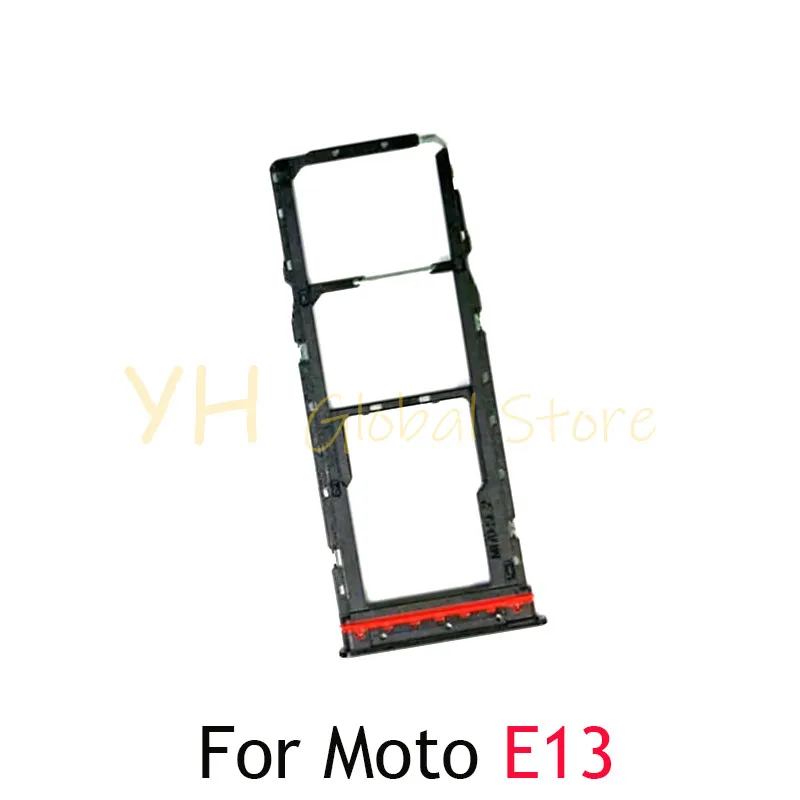 Sim Card Slot Tray Holder, Peças de reparo, Motorola Moto E13 E20 E30 E40 E22 E22S E32 E32S, 5 peças