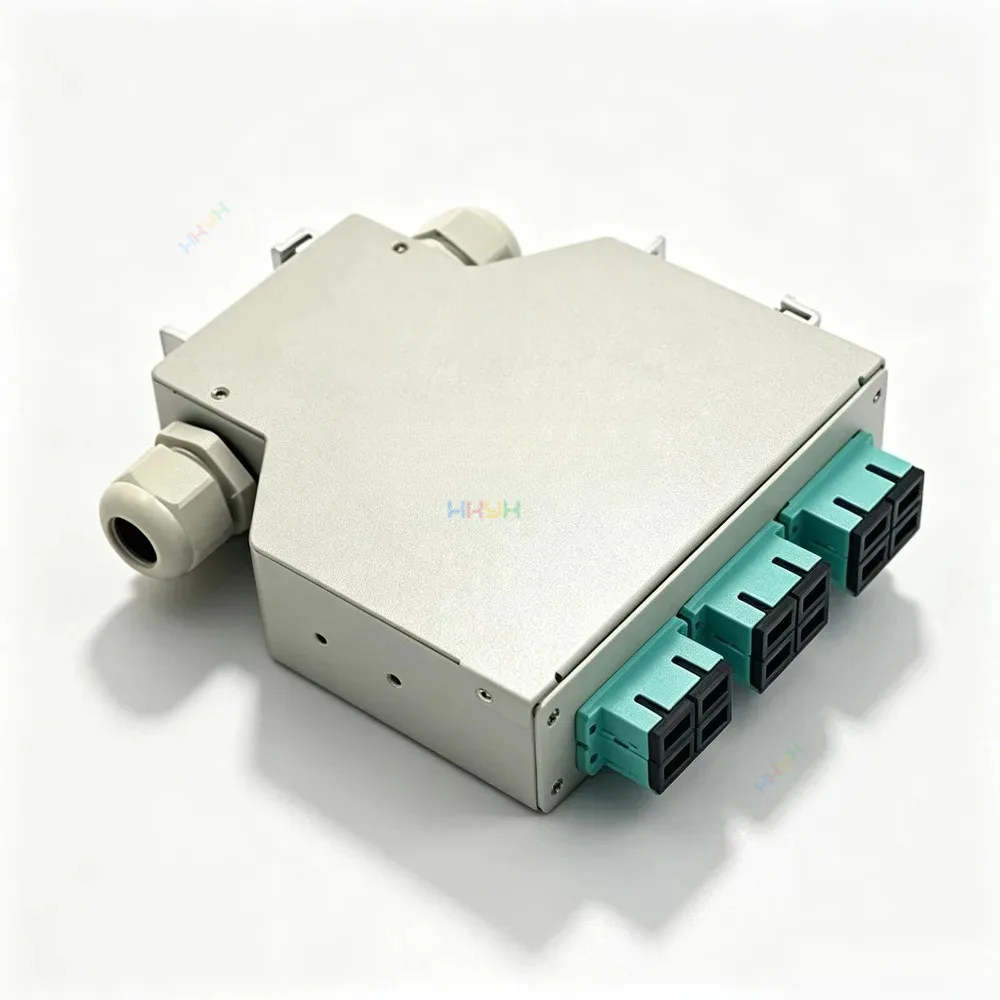 12 Core  LC MM DIN Rail Optic Terminal Box Mounted Supports SC/LC/FC/ ST Coupler 24 Core With Tail Fiber Adapter