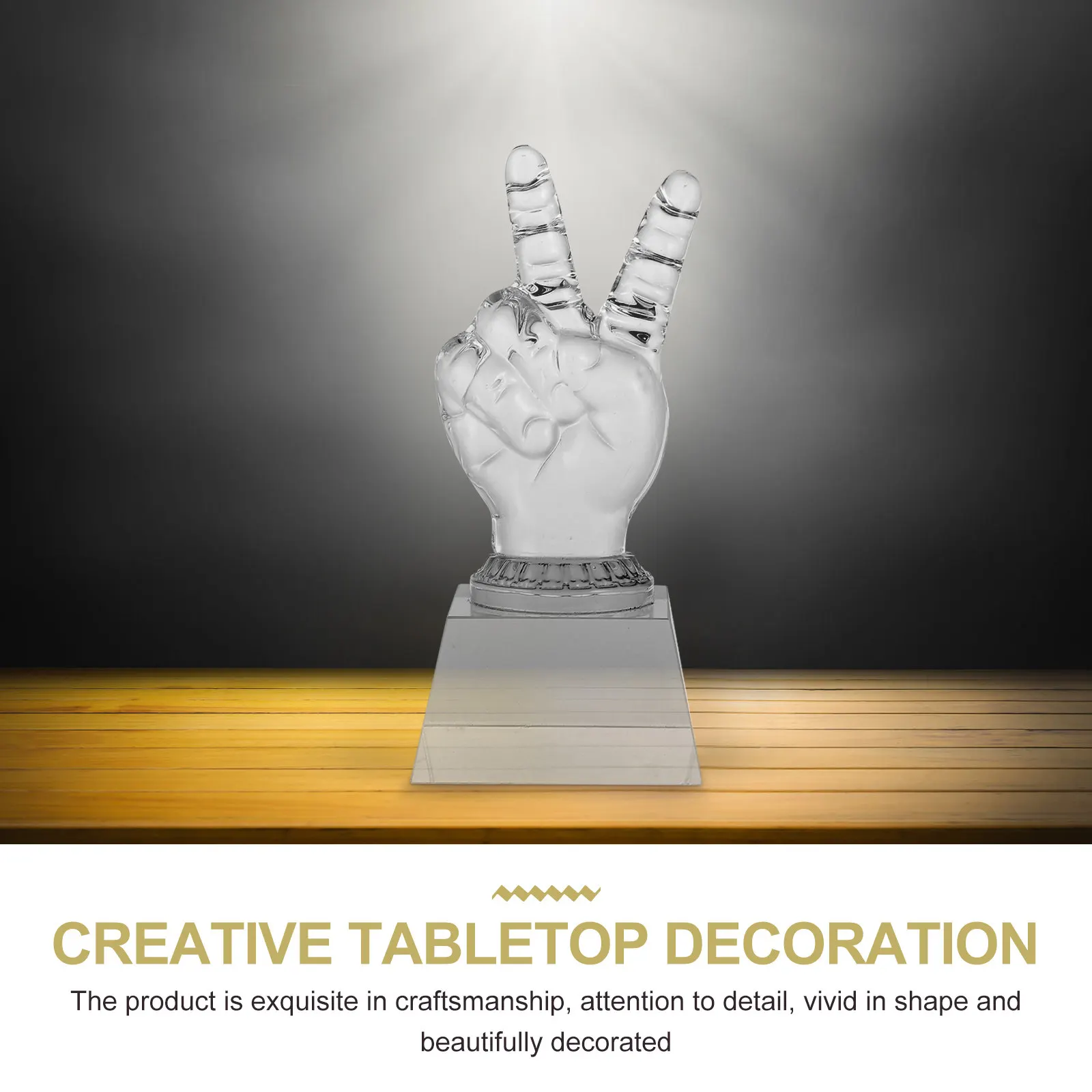 

Хрустальный декоративный приз в форме руки для сада, дома, фестивалей, аксессуар для награждения, тонкая работа, прозрачный
