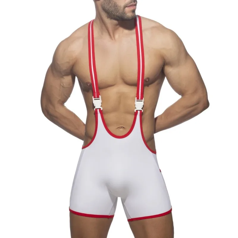 Men Undershirts Button Buckle Seamless Slip Homme One-piece Bodysuits Leotard Weightlifting Wrestling Singlet Jumpsuits Boxers