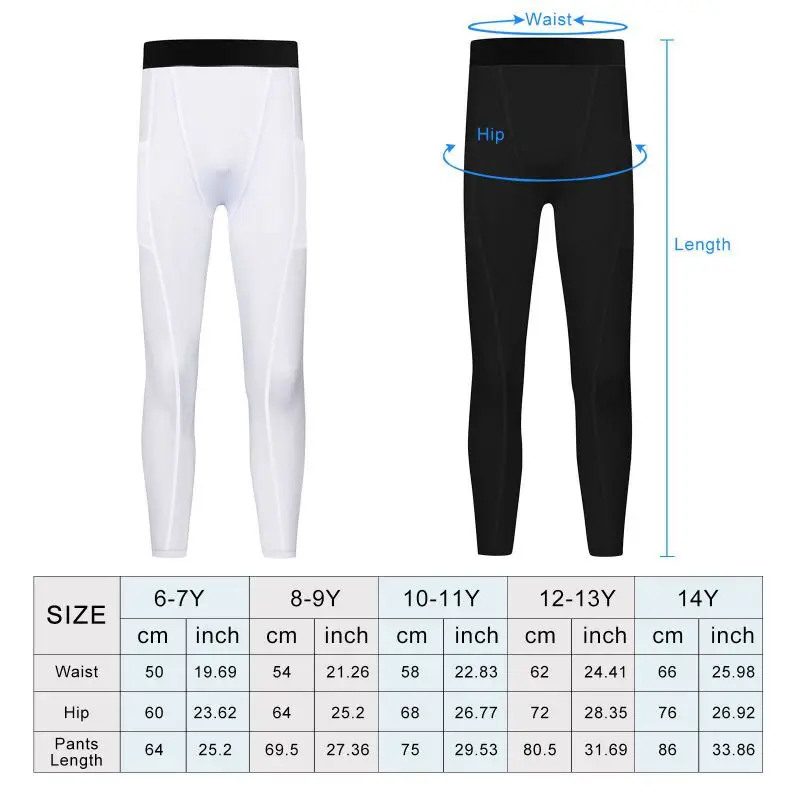 Boys Sports Compression Leggings Children Exercise Compression Pants Base Layer Kids Fitness Basketball Football Tight Pants