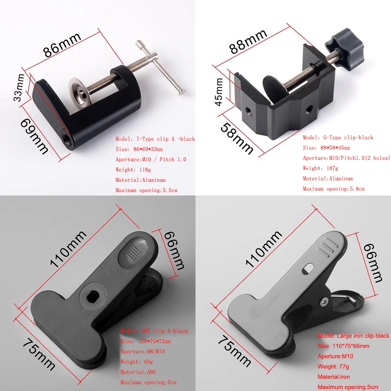 Table Lamp Clamp Lamp Holder Large Iron Clamp I C G Type Clamps Table Bracket 10 with Screw 8 Bedside M Lamp Accessories