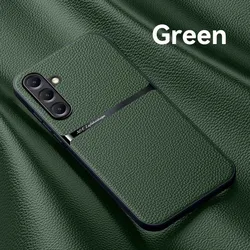 Leather Magsafe Case for Samsung Galaxy A16 A15 A25 A35 A55 A54 A53 A52 A34 4G 5G A52 M35 M34 5G Car Magnetic Holder Phone Cover